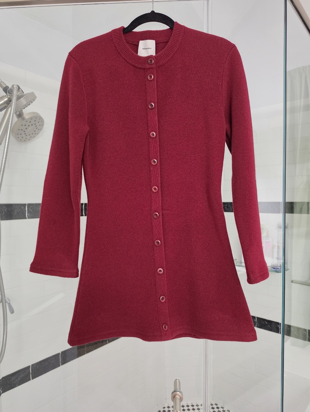 Reformation Bianca Regenerative Wool Sweater Dress In Chianti - Picture 6 of 12